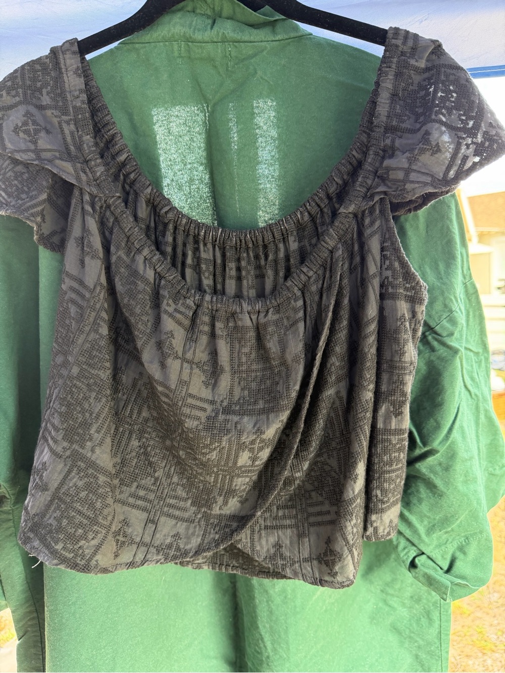 Capulet Black Textured Ruffle-Neck Blouse - Picture 3 of 3